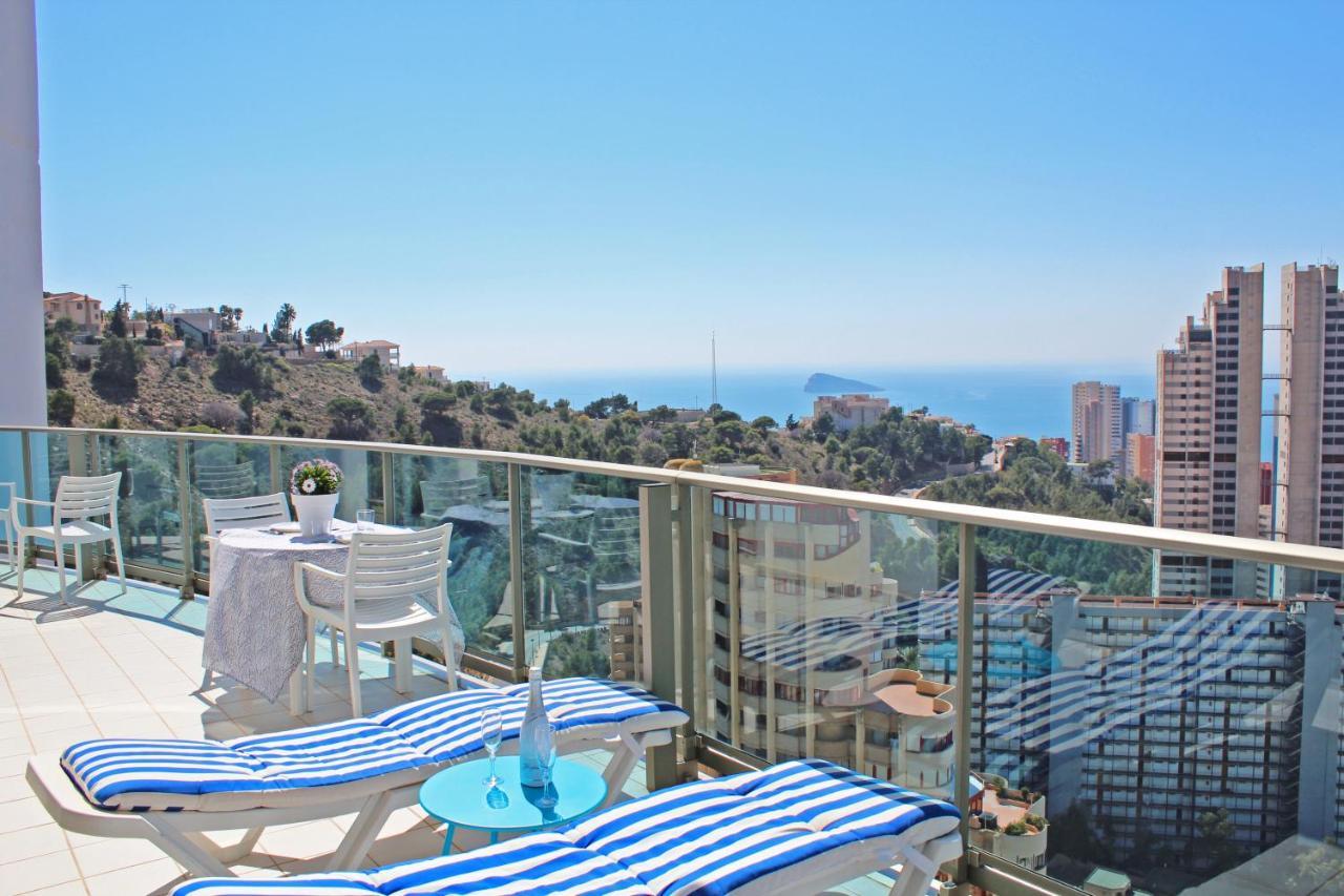 Apartamento de Lujo con terraza privada y vistas al mar en Torre Lúgano Benidorm Exterior foto